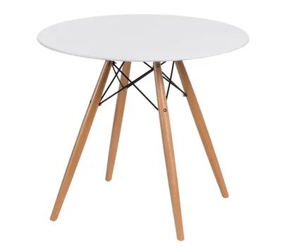 Stół MEBLIVA DTW 80 cm, Okrągły, Skandynawski - Biały