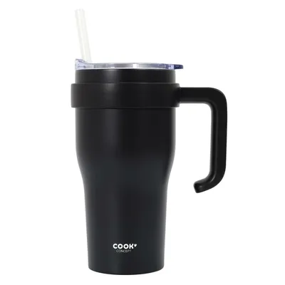 Kubek Termiczny MEBLIVA Miami 600ml Metal Z Uchwytem - Czarny