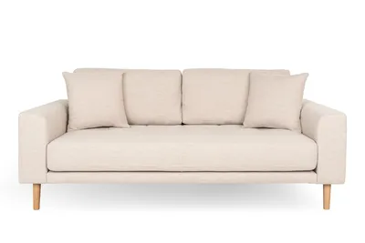 Sofa MEBLIVA Lido 180 cm, Skandynawska, Poliester - Beżowa