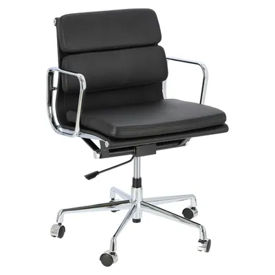 Fotel Biurowy MEBLIVA CH2171T Skóra Ergonomiczny - Czarny
