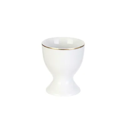 Podstawka Na Jajko MEBLIVA Pearl Gold, Porcelana - Biały