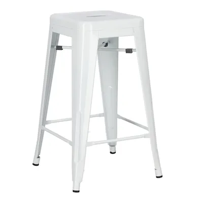 Hoker Barowy MEBLIVA Paris 66cm Metalowy Nowoczesny - Biały