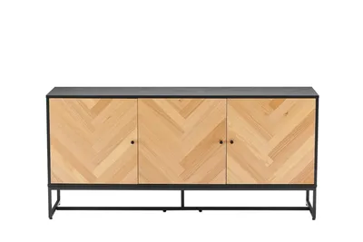 Komoda MEBLIVA Clar 160 cm, MDF, Skandynawska - Czarny