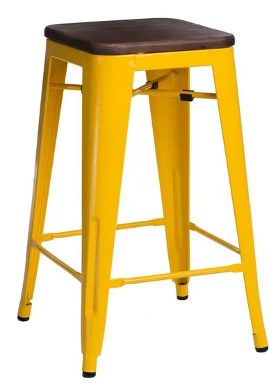 Hoker Barowy MEBLIVA Paris Wood 65cm Drewno Sosnowe - Brązowy
