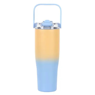 Kubek Termiczny MEBLIVA New York 900ml, Metal, Nowoczesny - Żółto-Niebieski