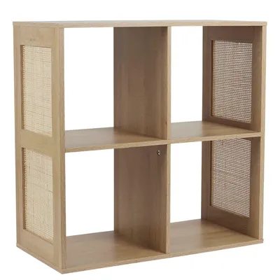Regał MEBLIVA Kali 4 Półki, Skandynawski Design - Naturalny Dąb