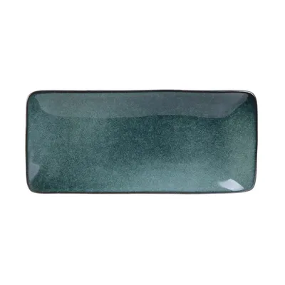 Prostokątny Talerz MEBLIVA Tierra Ceramiczny 22x10cm - Niebieski