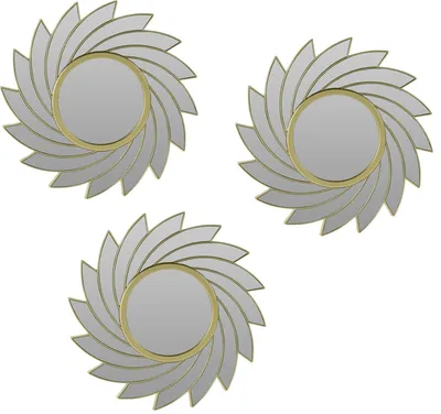Zestaw 3 Luster MEBLIVA Rowley Okrągłe 24,5 cm - Złoty