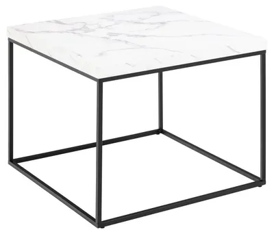 Stolik Kawowy MEBLIVA Barossa, Nowoczesny Design, Blat Marmur - Biały