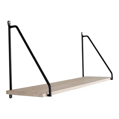 Półka Ścienna MEBLIVA Arnhem Drewno I Stal, 65 cm - Naturalna
