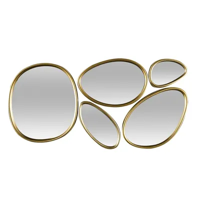 Zestaw 5 Luster MEBLIVA Organic Shape Owalne - Złoty