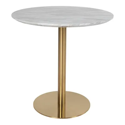 Stół MEBLIVA Bolzano 90cm Marmur - Złoty