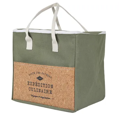 Torba Na Lunch MEBLIVA Refreshing Cork 8l, Bawełna Naturalna - Zielona