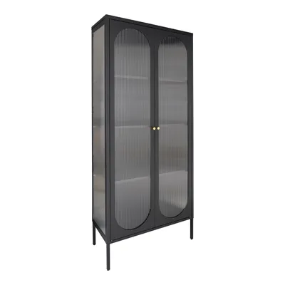 Gablota MEBLIVA Adelaide 180cm Metal Nowoczesna - Czarna