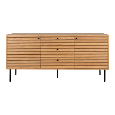 Komoda MEBLIVA Kyoto 3 Szuflady 150 cm, Fornir Dębowy - Naturalny