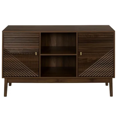 Komoda MEBLIVA Tiffany, MDF Ryflowany, 120 cm - Orzech