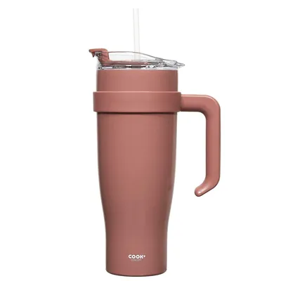 Kubek Termiczny MEBLIVA Miami 1,2l Metal Ze Słomką - Różowy