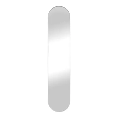 Lustro MEBLIVA Hennetved, Aluminium, Owalne 35x170 cm - Srebrne