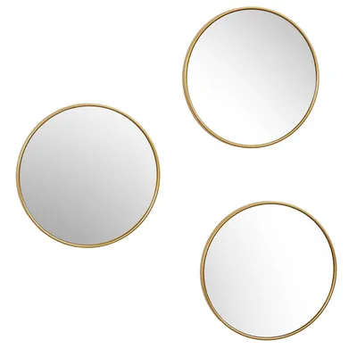 Zestaw 3 Luster MEBLIVA Toronto, Okrągłe 26cm - Złoty