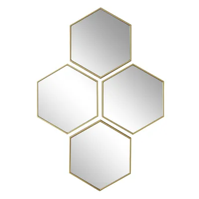 Zestaw 4 Luster Diamond MEBLIVA, Glamour, Szkło - Złoty