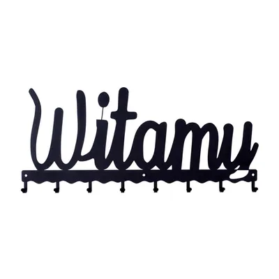 Wieszak Ścienny MEBLIVA Witamy Metal Industrialny - Czarny