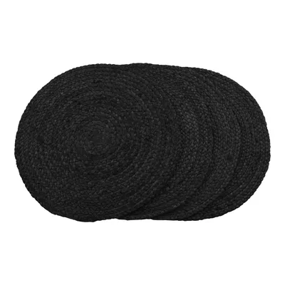Podkładki Pod Talerze MEBLIVA Bombay, Juta 38cm - Czarne