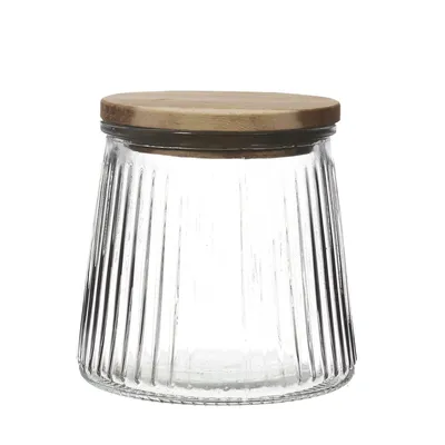 Słoik Do Przechowywania MEBLIVA Acacia 650 ml, Szkło - Transparentny