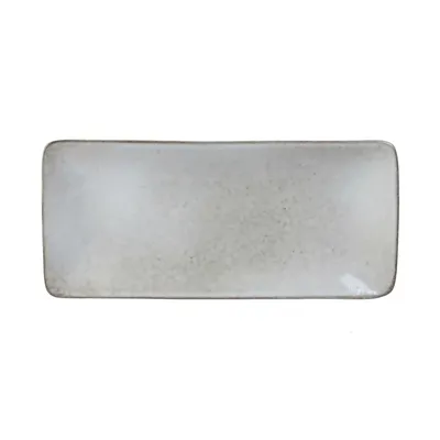 Prostokątny Talerz MEBLIVA Tierra Ceramika 22x10 cm - Szary