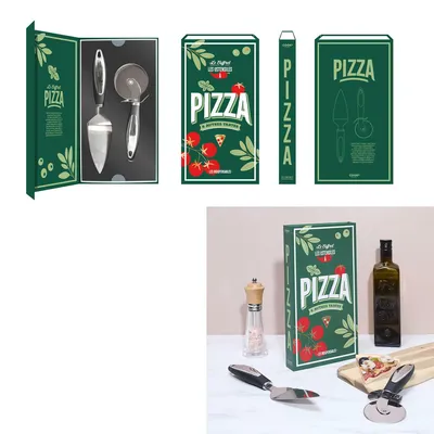 Zestaw Do Serwowania Pizzy MEBLIVA Le Coffret Stal Nierdzewna - Zielony
