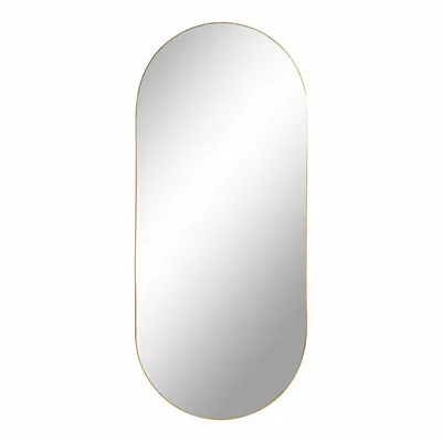 Lustro Jersey MEBLIVA Owalne, Skandynawskie, 80x35 cm - Złoty
