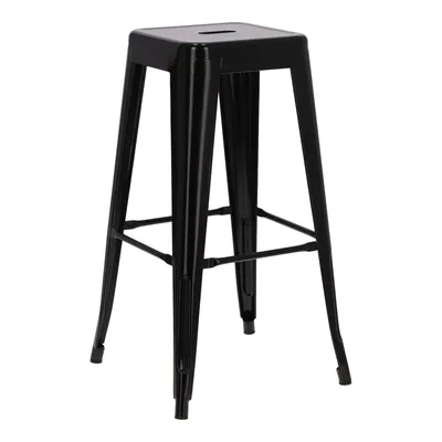 Hoker Barowy MEBLIVA Paris 75cm, Metal Nowoczesny - Czarny