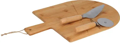 Zestaw Do Krojenia Pizzy MEBLIVA Z Bambusa - Naturalny