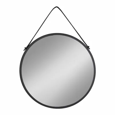 Lustro MEBLIVA Trapani 60cm, Okrągłe W Aluminiowej Ramie - Czarny
