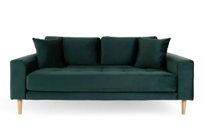 Sofa MEBLIVA Lido 180 cm, Aksamit, Skandynawska - Butelkowa Zieleń
