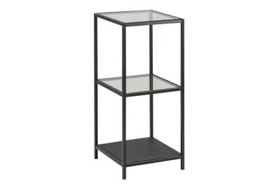 Szafka MEBLIVA Seaford II Nowoczesna MDF/Metal/Szkło - Czarna