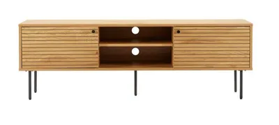 Szafka RTV MEBLIVA Lattes 150 cm, Drewno I Metal, Naturalne Drewno