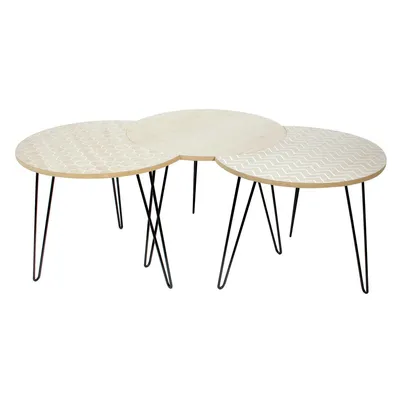 Stolik Kawowy MEBLIVA Skandynawski 45x45 cm - Naturalne Drewno