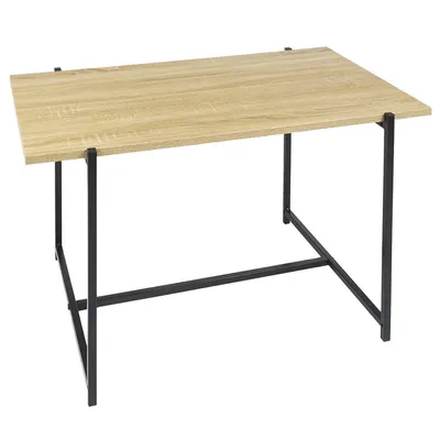 Stolik Kawowy MEBLIVA Loka 80x50 cm, Naturalny Blat, Czarna Podstawa
