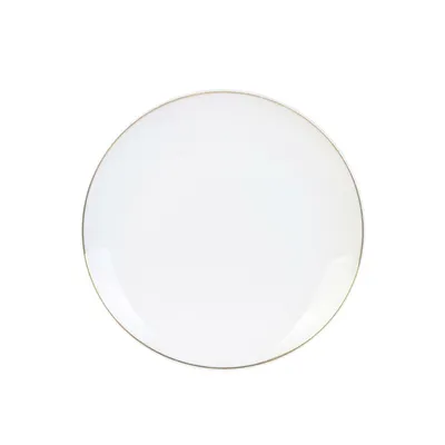 Talerz Obiadowy MEBLIVA Pearl Gold Ceramika 20cm - Biały
