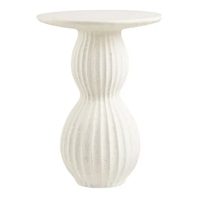 Stolik Kawowy MEBLIVA Newtown Cement Okrągły 40 cm - Biały