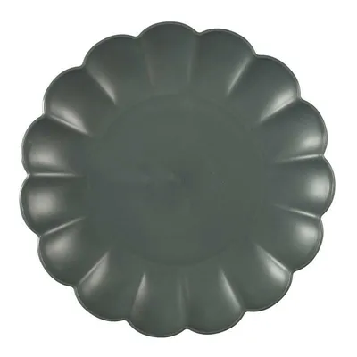 Talerz Deserowy MEBLIVA Iris 20,5cm, Tworzywo Sztuczne - Szary Ciemny