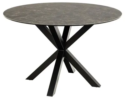 Stół Okrągły MEBLIVA Heaven Marmurowy 120 cm - Czarny