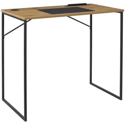 Biurko MEBLIVA Link, Płyta MDF, Loftowy Styl - Naturalny/Czarny