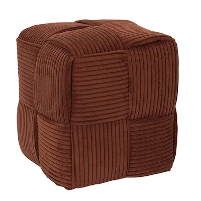 Pufa MEBLIVA Scott Sztruksowa, Prostokątna 36×36 cm - Terracotta