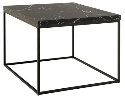 Stolik Kawowy MEBLIVA Barossa 60x60cm, Czarny Marmur - Nowoczesny
