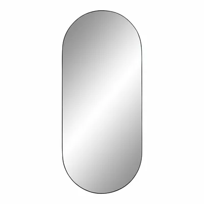Lustro MEBLIVA Jersey Owalne, Metal, Nowoczesne - Czarny