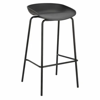 Stołek Barowy MEBLIVA Grego, Nowoczesny Design, Tworzywo - Czarny