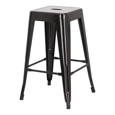 Stołek Barowy MEBLIVA Paris 66cm, Metal Industrialny - Czarny
