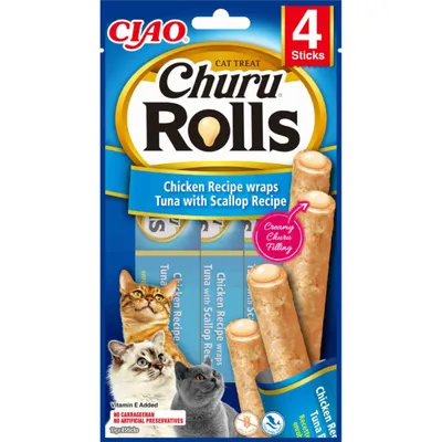INABA Churu Rolls Dla Kota Tuńczyk Z Przegrzebkami 4 x 10 g