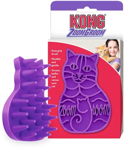 KONG Zoom Groom Szczotka Dla Kota - Fioletowa